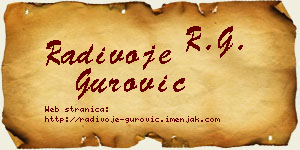 Radivoje Gurović vizit kartica